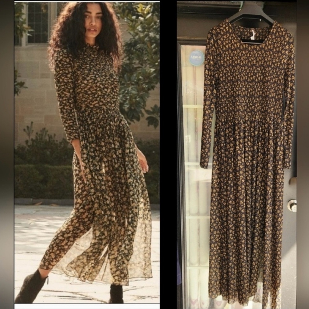 Free People  Hello And Goodbye Mesh Maxi Dress
